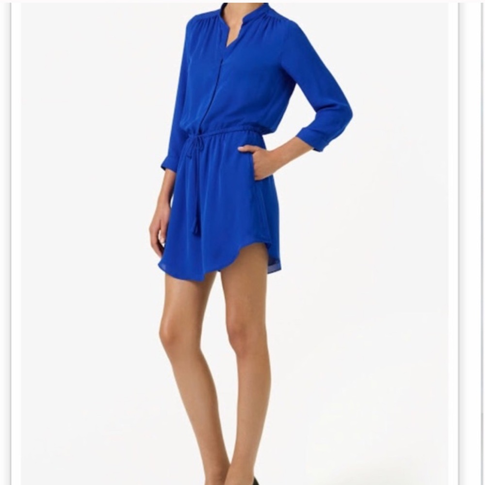 Aritzia Babaton Cobalt Blue Silk Bennett Dress